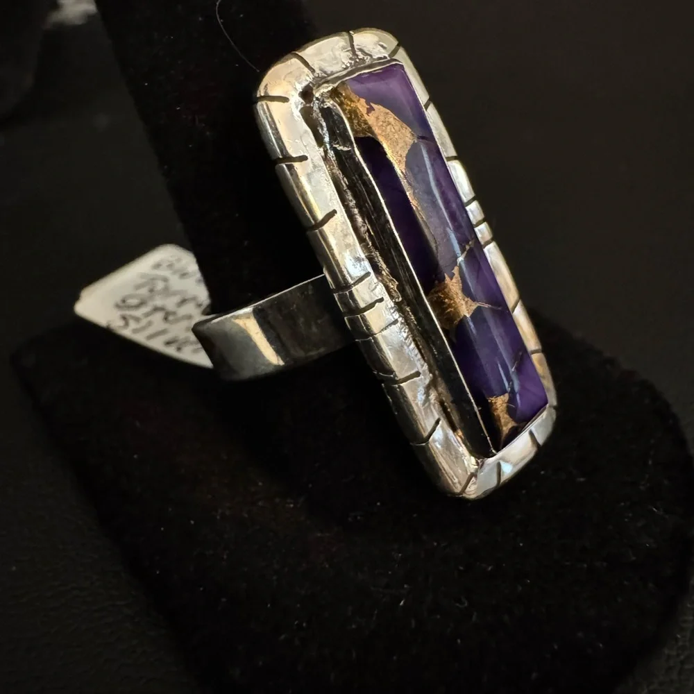 Sterling Silver and blue moon, turquoise‎ Ring size 7